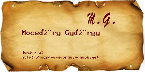 Mocsáry György névjegykártya