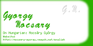 gyorgy mocsary business card